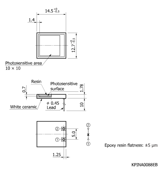硅PIN光电二极管S8650(图2) 硅PIN光电二极管S8650(图2)