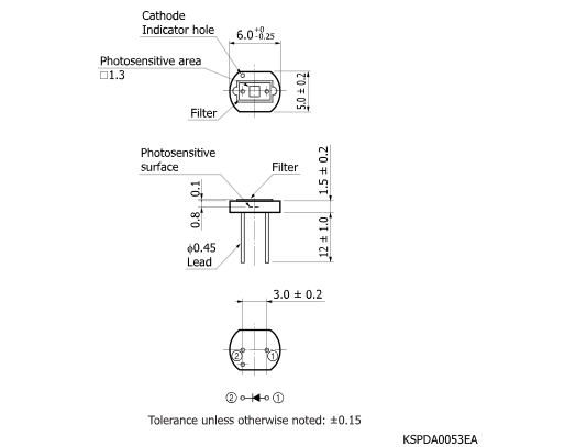 硅光电二极管S1087(图2) 硅光电二极管S1087(图2)